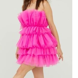 Altar'd State NWT Daria Tiered Strapless Tulle Dress size small